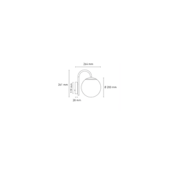 Lámpara LED esfera GLOBE 8 Sobreponer 15W luz cálida 3000K Blanco L6707-1E0 Magg