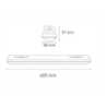 Lámpara LED gabinete techo sobreponer GAMMA LED TOT 600 15W luz fría 6000K Gris Opalina L5442-530 Magg