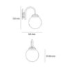 Lámpara LED luminario pared esfera Veracruz Cosmo s/foco MQ03972