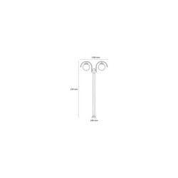 Lámpara LED Luminario Poste Iron Exterior Cosmo s/foco E27 MQ03103