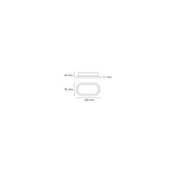 Lámpara sobreponer muro decorativa ECLIPSE OVAL LED 18 13W luz cálida 3000K Negro L7286-3E0 Magg