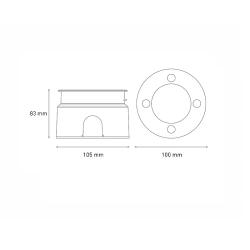 Luminaria piso exterior empotrar EP 100 46° 3W luz cálida 2700K Gris L7310-61M Magg