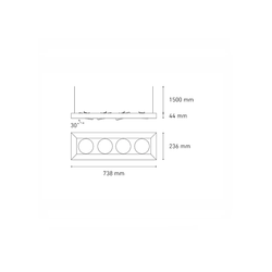 Luminario downlight LED ALPHA SUSPENDIDO IV L LED Negro L5823-300 Magg
