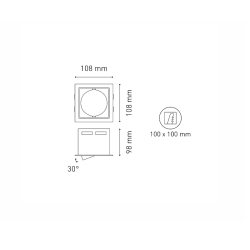 Luminario downlight LED ISIS I LED Negro L5960-300 Magg