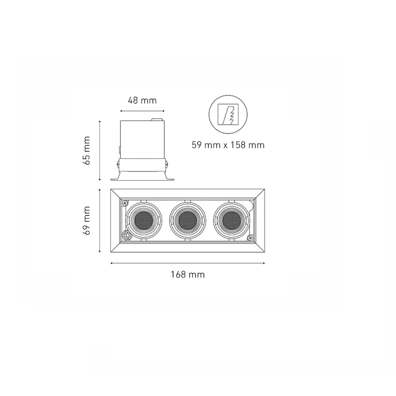 Luminario downlight LED POINTS MICRO III 40° 12W luz cálida 3000K Negro y Blanco L5916-ZEJ Magg